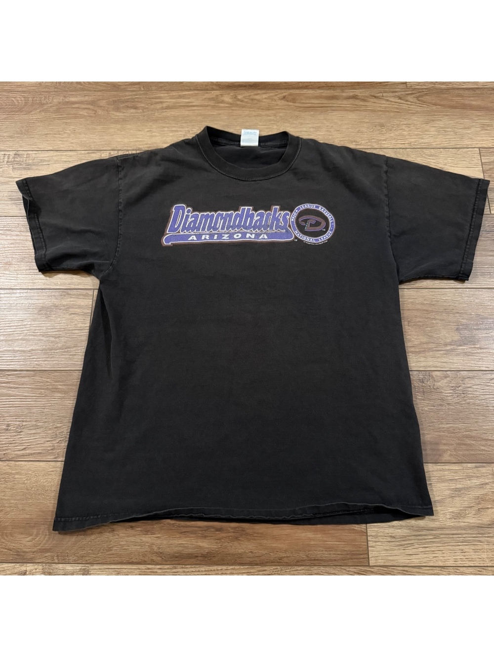 Vtg 2006 Arizona Diamondbacks Black Shirt L Delta MLB Purple